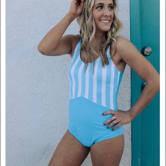 Coral Reef Swim Other - Fun New Swimsuit | Blue & White Stripes 💧